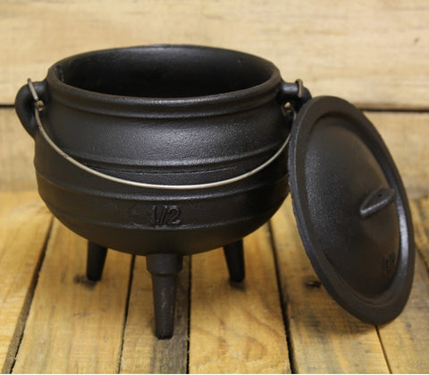 Cauldron Cast iron Sage pot Bean Pot Size 1/2 Ships free