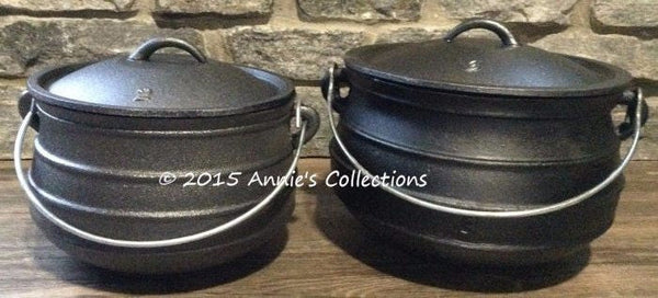 Flat Bottom Potjie Plats - Cast Iron Potjie Flat Bottom #3 Bean Pot Dutch Oven