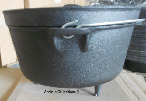 2QT Cast iron Bean pot Flat bottom Camping Survival Cookware Free Shipping